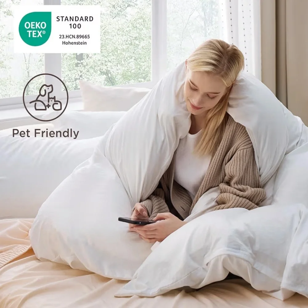 Bedsure White Duvet Cover and 2 Shams, 3 Piece Set